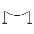 Montour Line Stanchion Post and Rope Kit Black, 2 Flat Top 1 Black Rope C-Kit-2-BK-FL-1-PVR-BK-PS